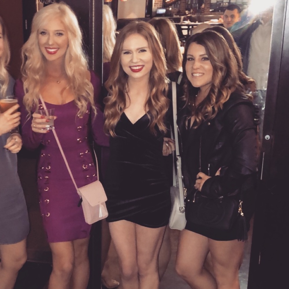 black velour long sleeve dress